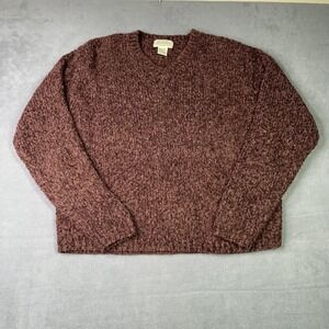 Vintage St. John's Bay Marled Burgundy Brown Bouclé Knit Sweater M 90s Cozycore‎